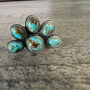 Turquoise and Brown Stone Ring